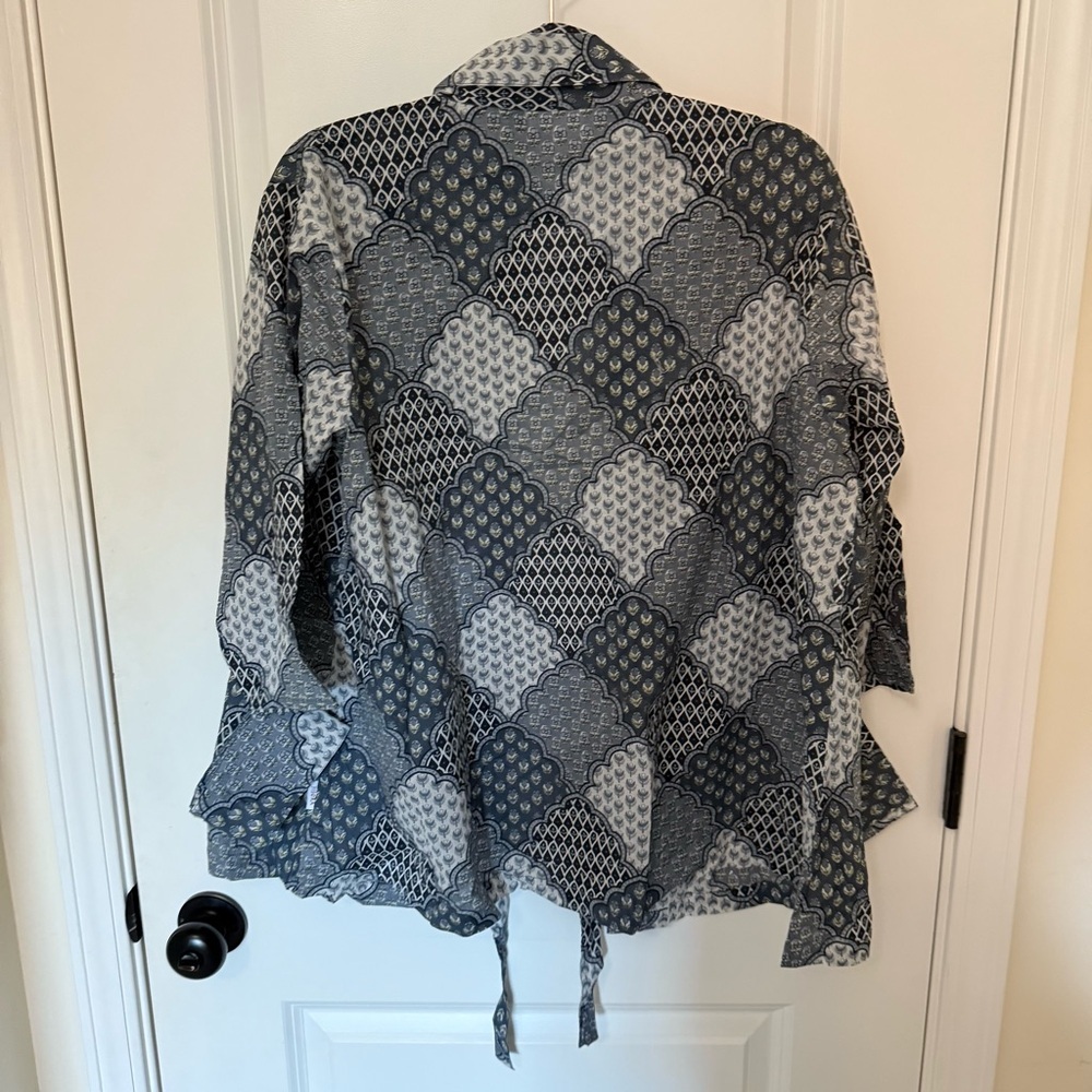 JISORA Tie and Dye Print Jharokha Cotton Shrug - Picture 11 of 12